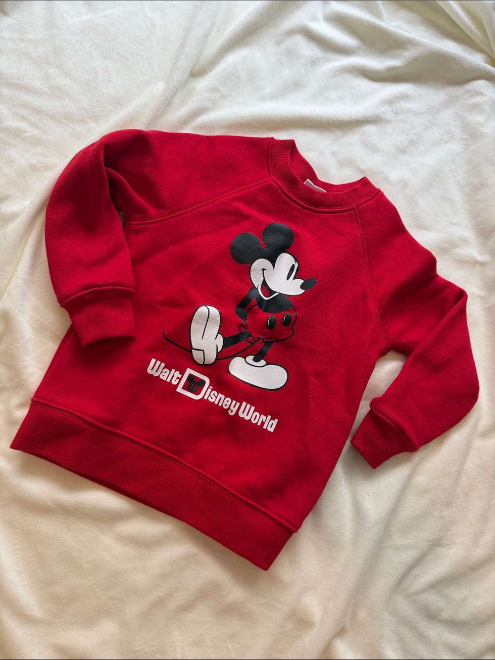 Disney Red Mickey Mouse Walt Disney World Crewneck Sweatshirt
